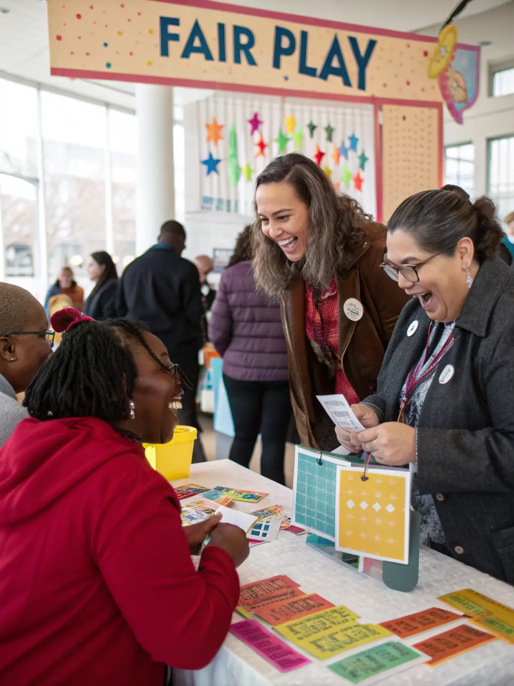 A photograph of a successful LES AMIS DE VALIGNAC tombola event in Valignat, showing participants and prizes, highlighting the organization's fundraising efforts for heritage preservation.