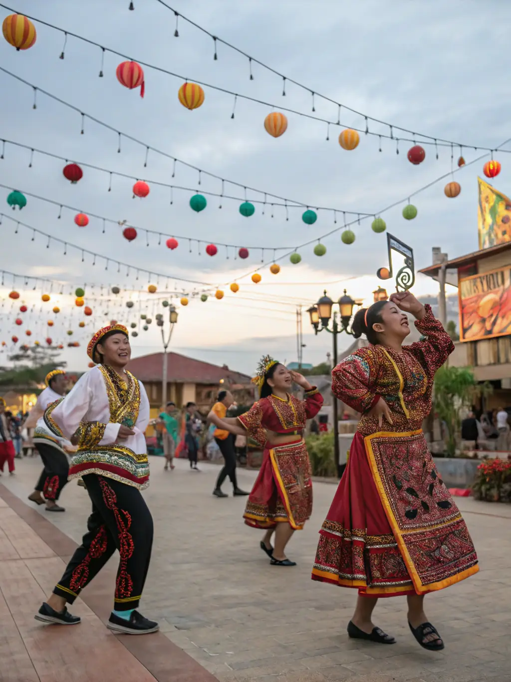 A photograph of a cultural event in Valignat, showcasing traditional music, dance, and costumes, highlighting the region's rich cultural traditions.