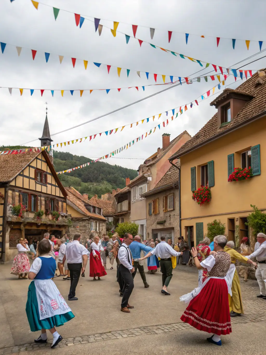 A vibrant photograph capturing a traditional French game being played during a LES AMIS DE VALIGNAC cultural event in Valignat, showcasing community engagement and historical preservation.